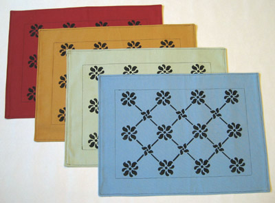 Stenciled Canvas Placemats